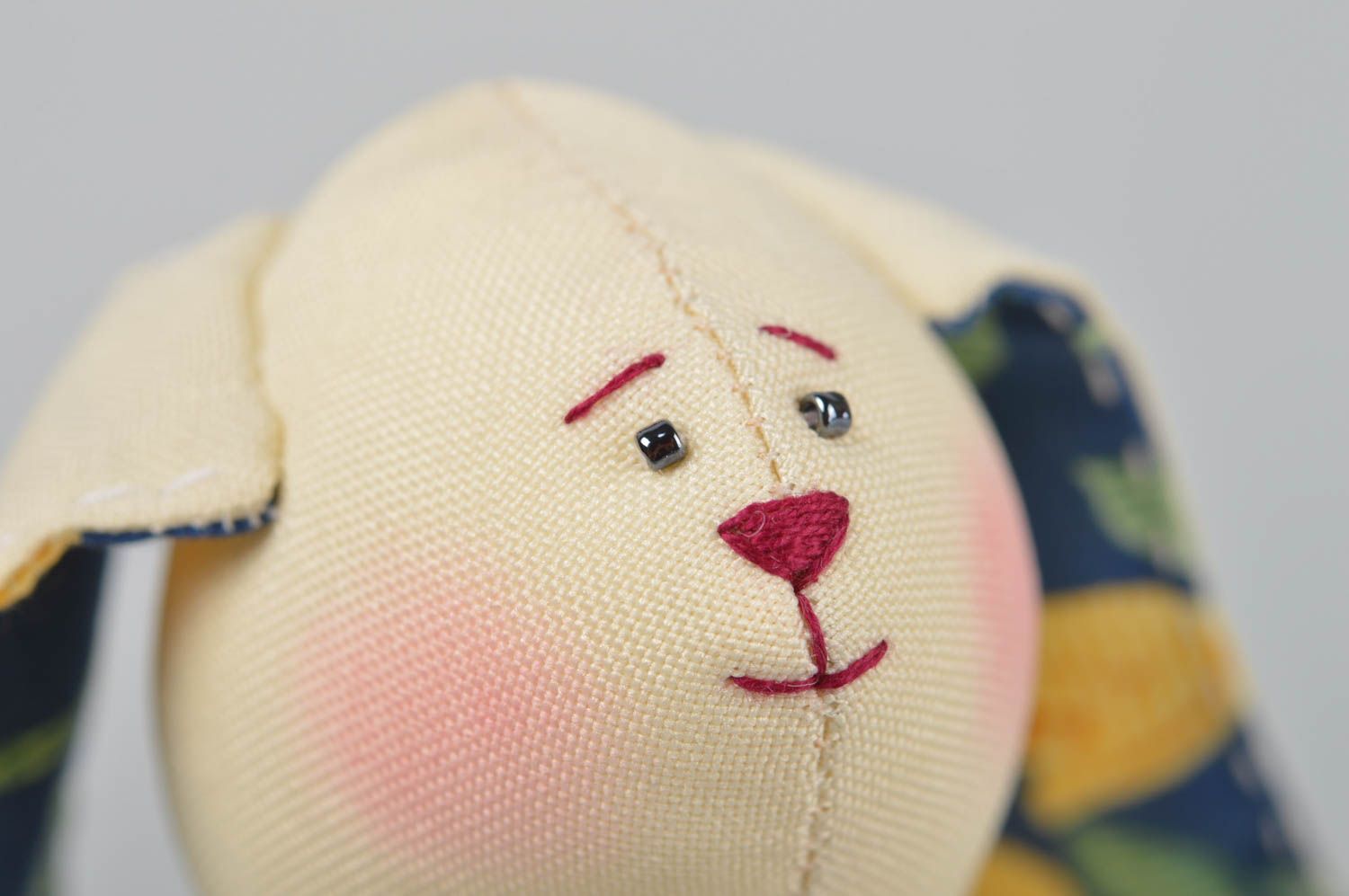 Handmade designer soft toy unusual stylish textile toy cute rabbit gift photo 3
