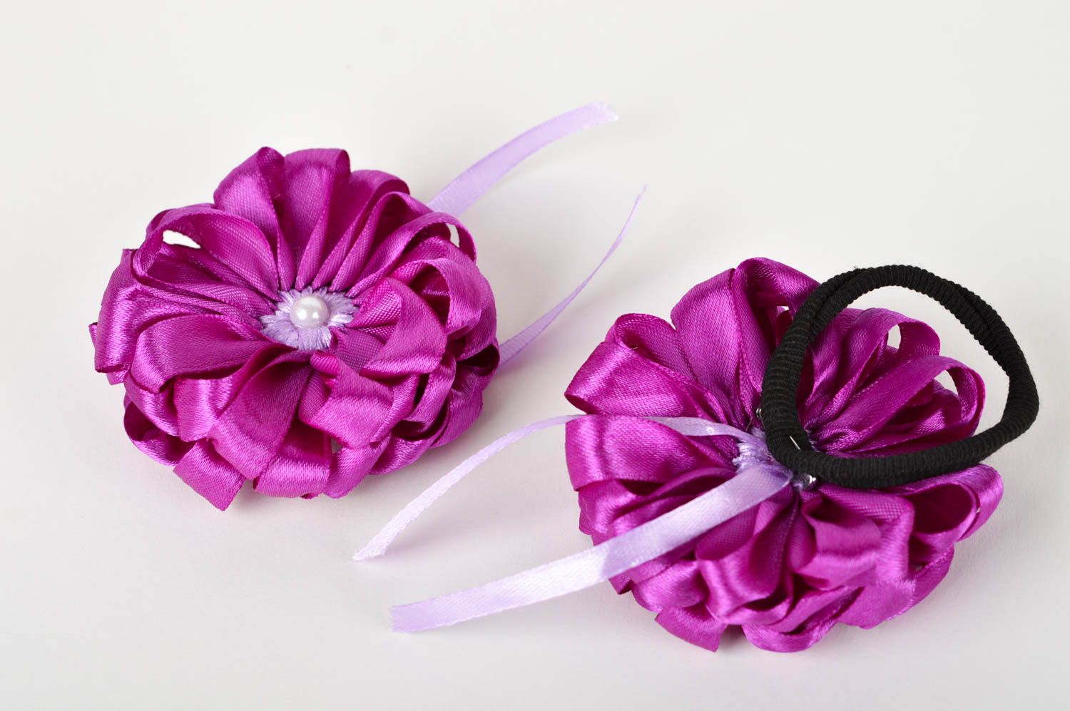 Satin ribbon scrunchy for children handmade hair accessories present for girls photo 1