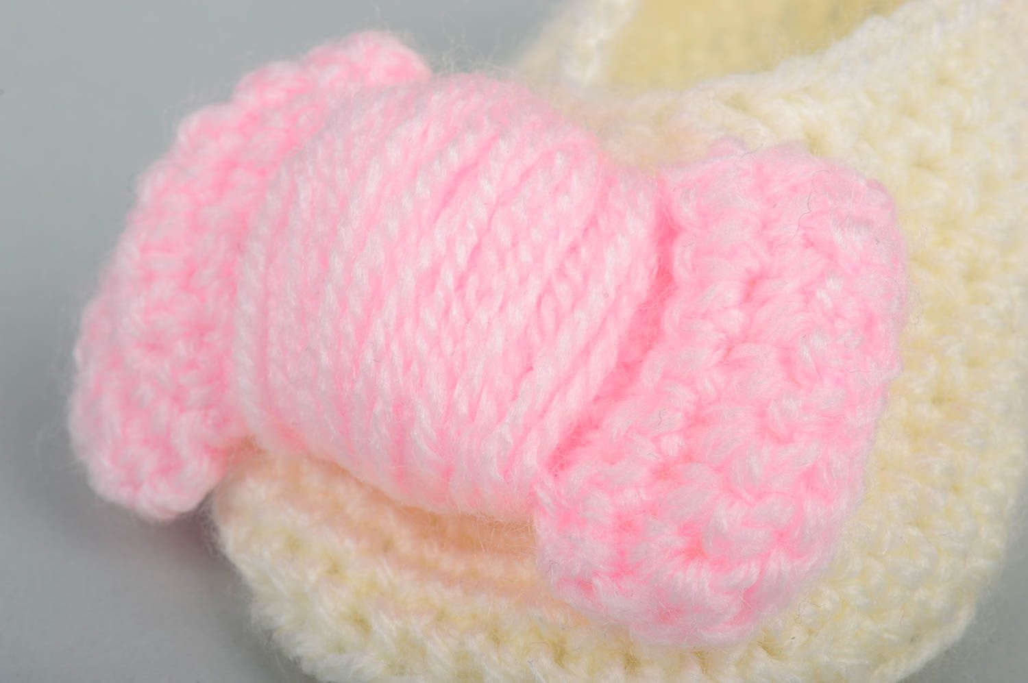 Crocheted handmade baby bootees unusual warm baby booties designer clothes photo 4
