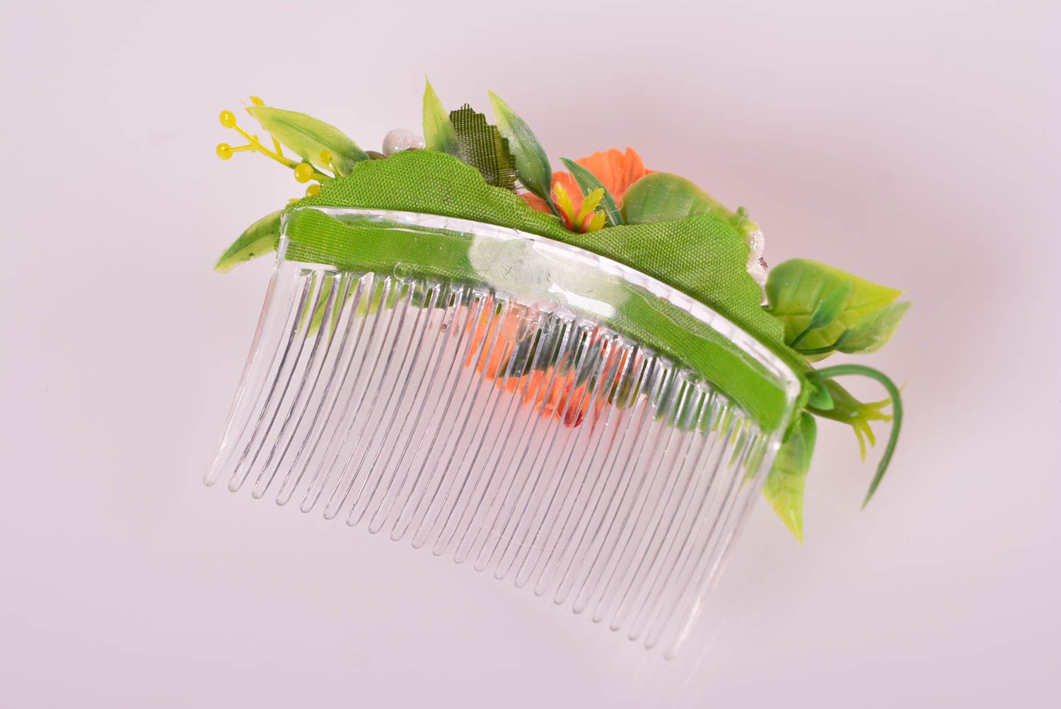 Flower hair comb handmade hair clip designer accessories summer hair clips photo 4