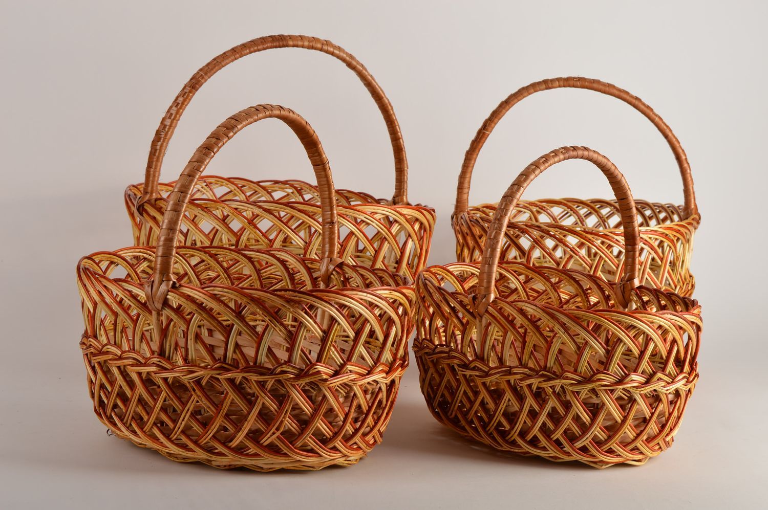 Плетеные корзины хэнд мэйд изделия из лозы подарки женщинам 4 корзины на Пасху фото 3