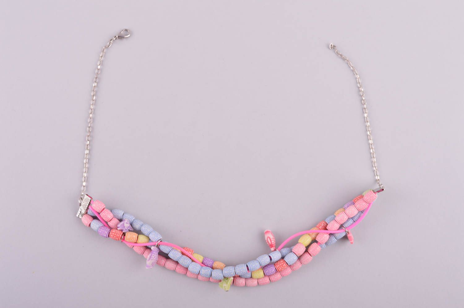 Unusual handmade necklace plastic necklace design costume jewelry gift ideas photo 5