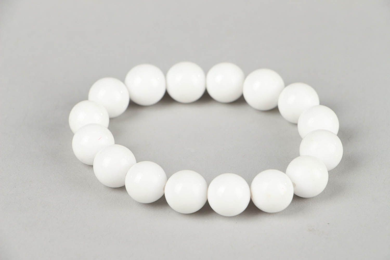 Bracelet with natural white agate stone photo 2