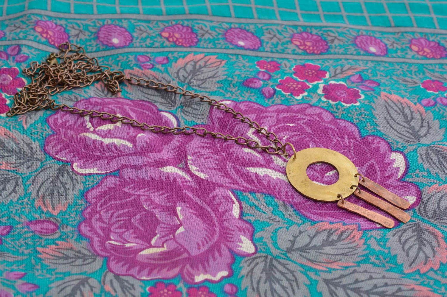 Brass necklace handmade brass jewelry metal necklace metal jewelry for women photo 2