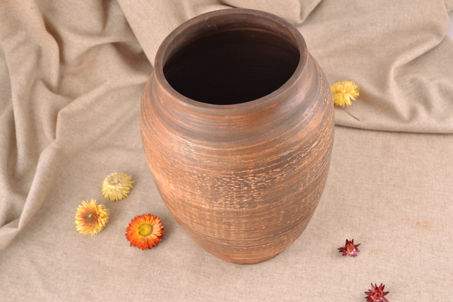 100 oz ceramic 10 inches brown handmade vase pitcher 4 lb photo 5