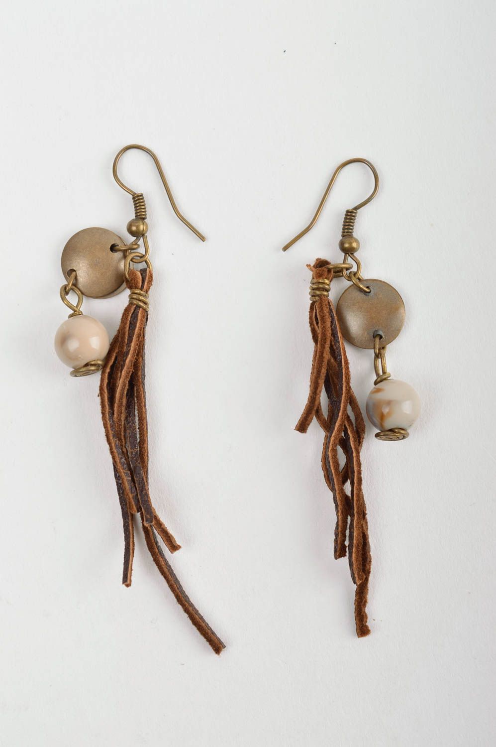 Handmade designer earrings unusual dangling earrings stylish accessory photo 3