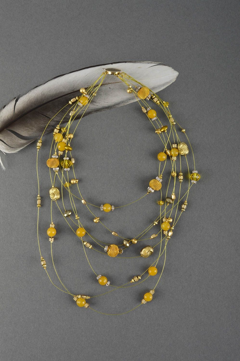 Natural stones handmade necklace designer unique accessory present for woman photo 1