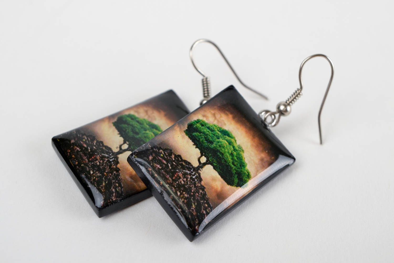 Handmade earrings dangling earrings polymer clay unique jewelry gifts for girls photo 4