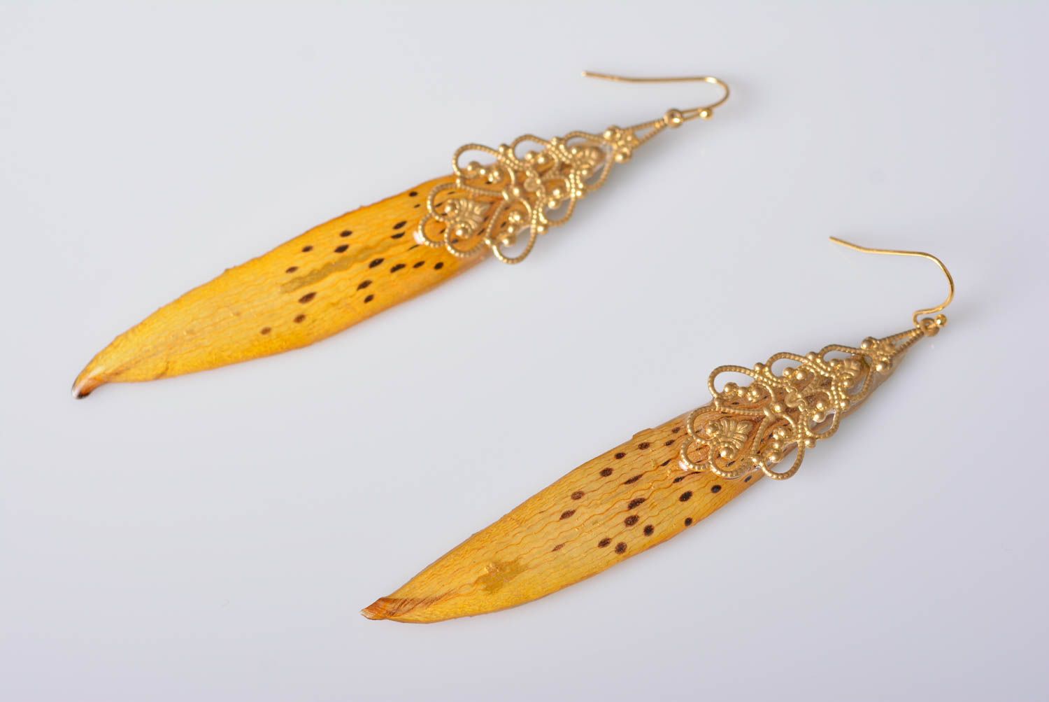 Handmade Designer Schmuck Accessoire für Frauen Modeschmuck Ohrringe Tigerlilie foto 5