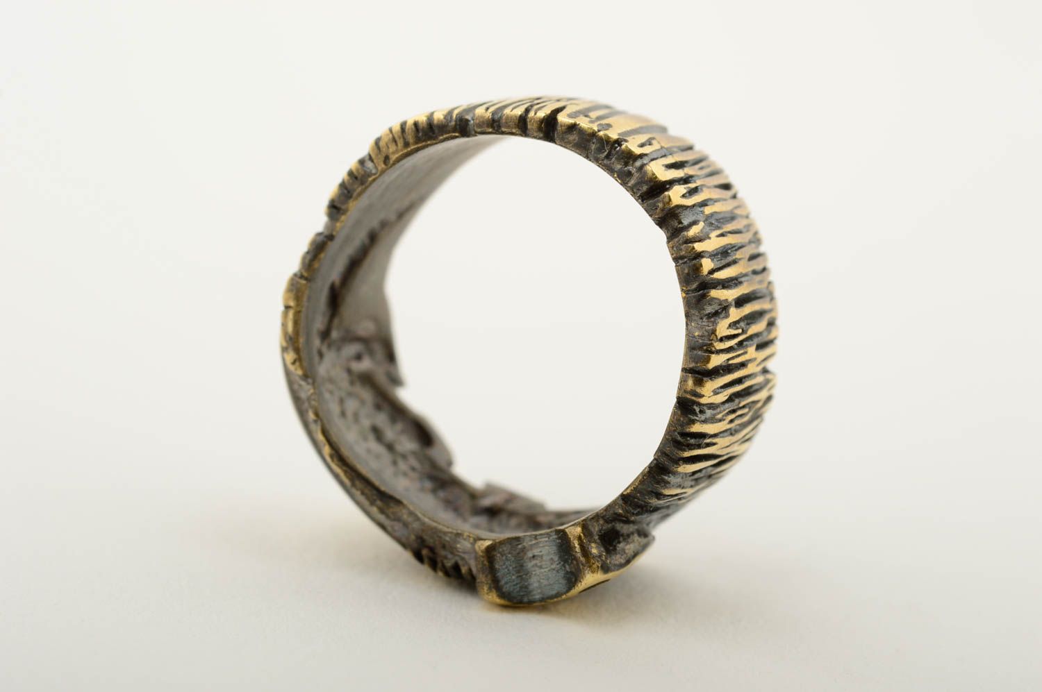 Bronze Ring handmade Designer Accessoire Ring Damen Geschenk Ideen mit Stein foto 4