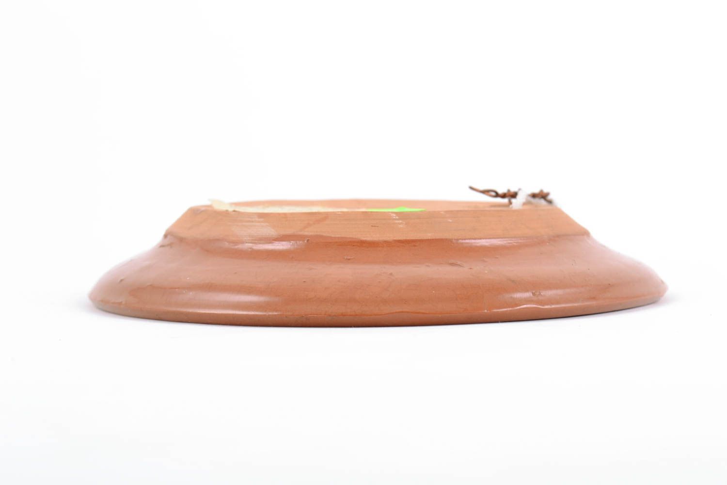 Декоративная керамическая тарелка коричневая с орнаментом ручной работы фото 5