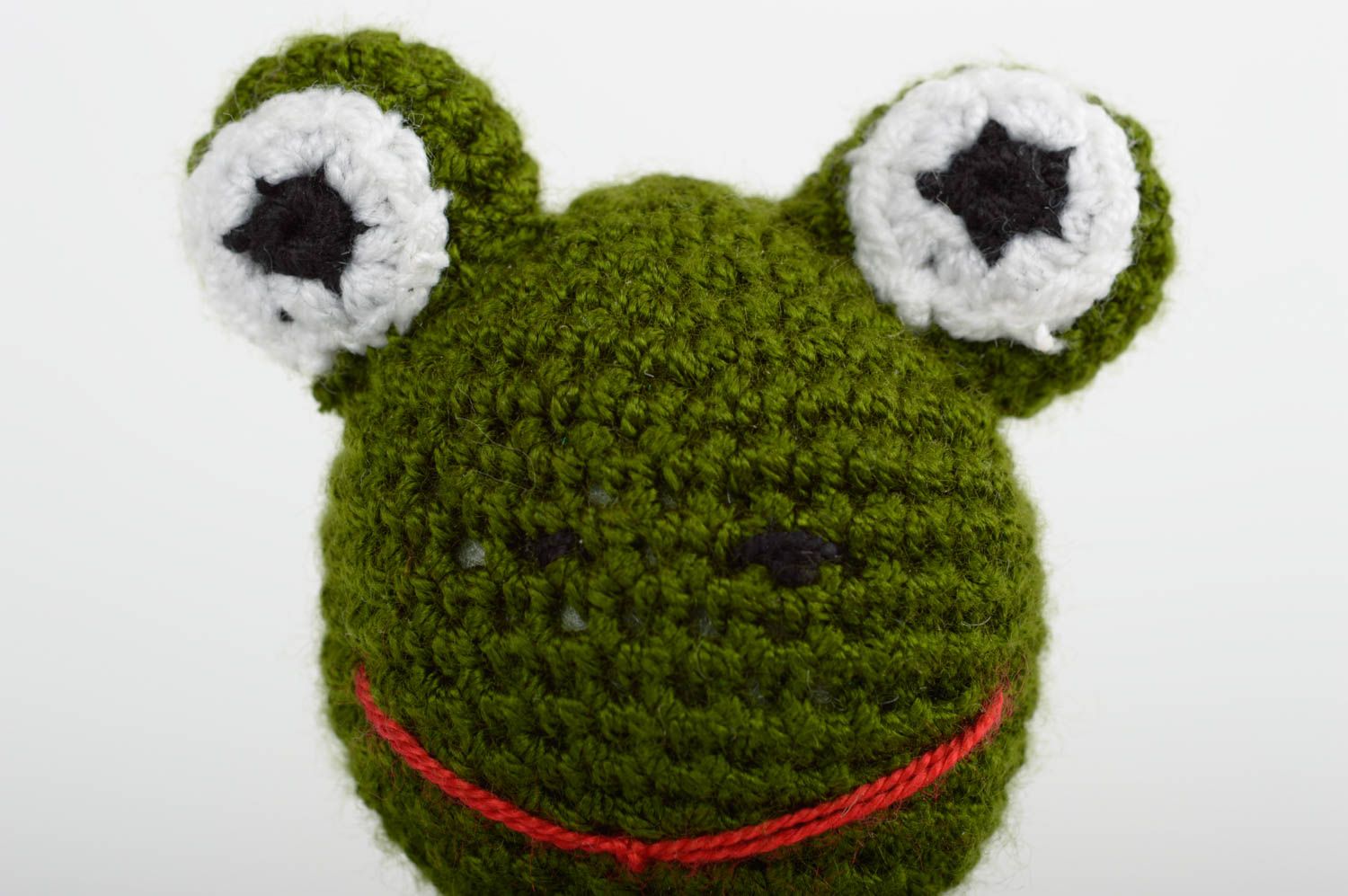 Jouet grenouille Peluche faite main Cadeau enfant tricoté au crochet coton photo 3