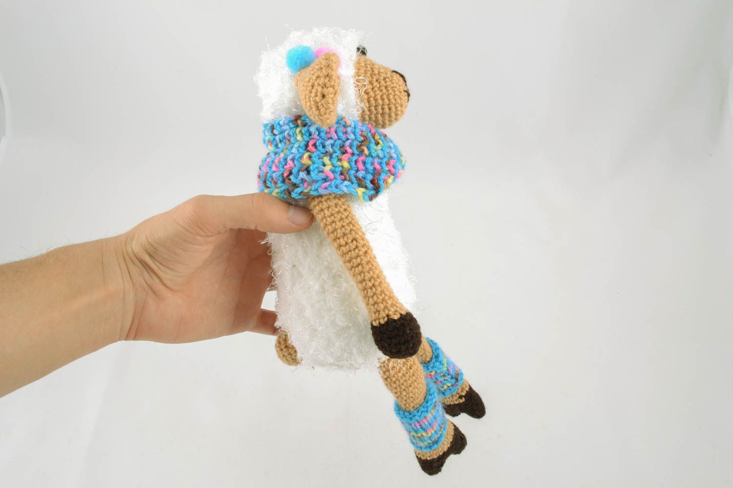 Giocattolo a maglia fatto a mano pupazzo da bambini a forma di pecorella foto 4