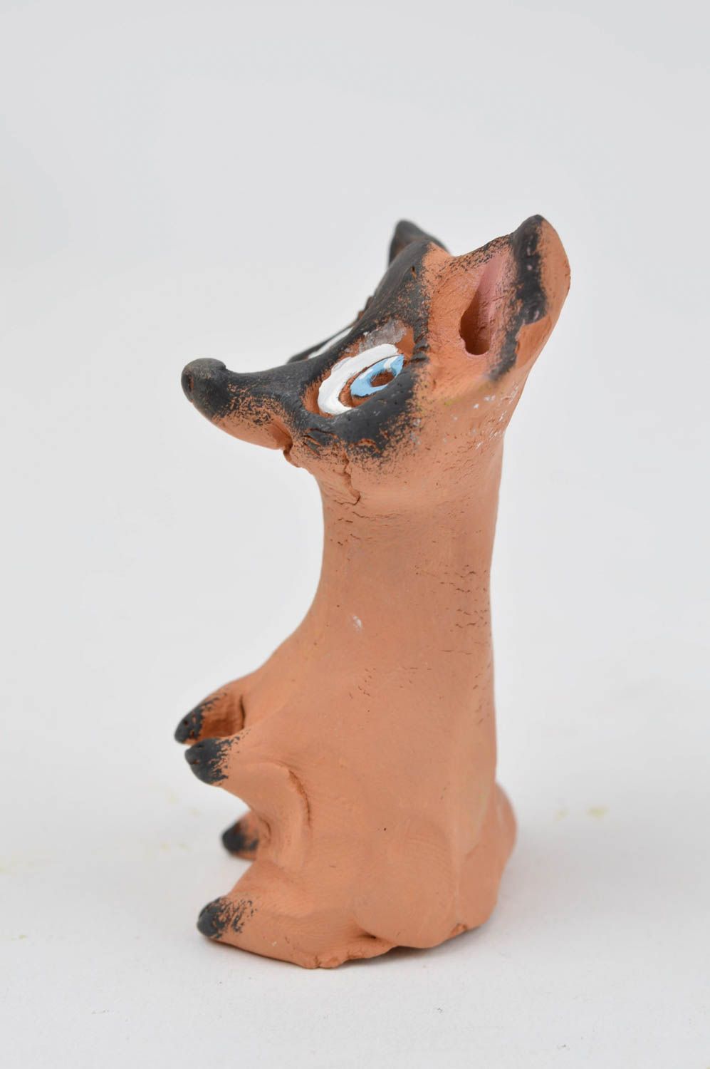 Handmade animal statuette unusual ceramic figurine stylish art pottery photo 3