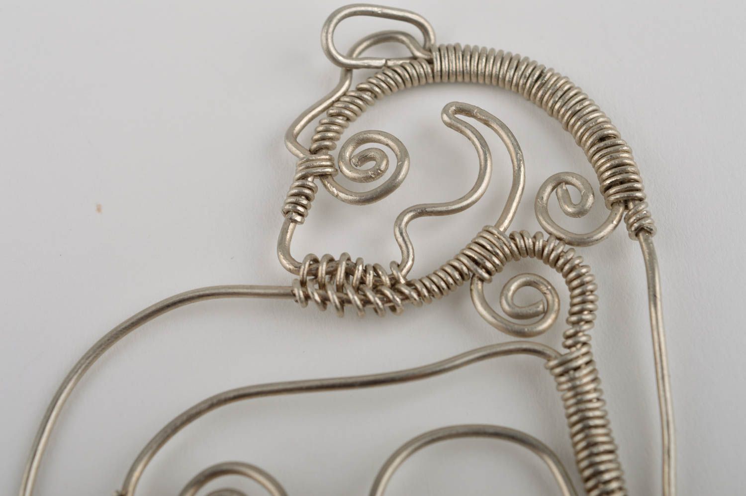 Кулон ручной работы металлическая подвеска на шею стильный кулон на шею Лев фото 4
