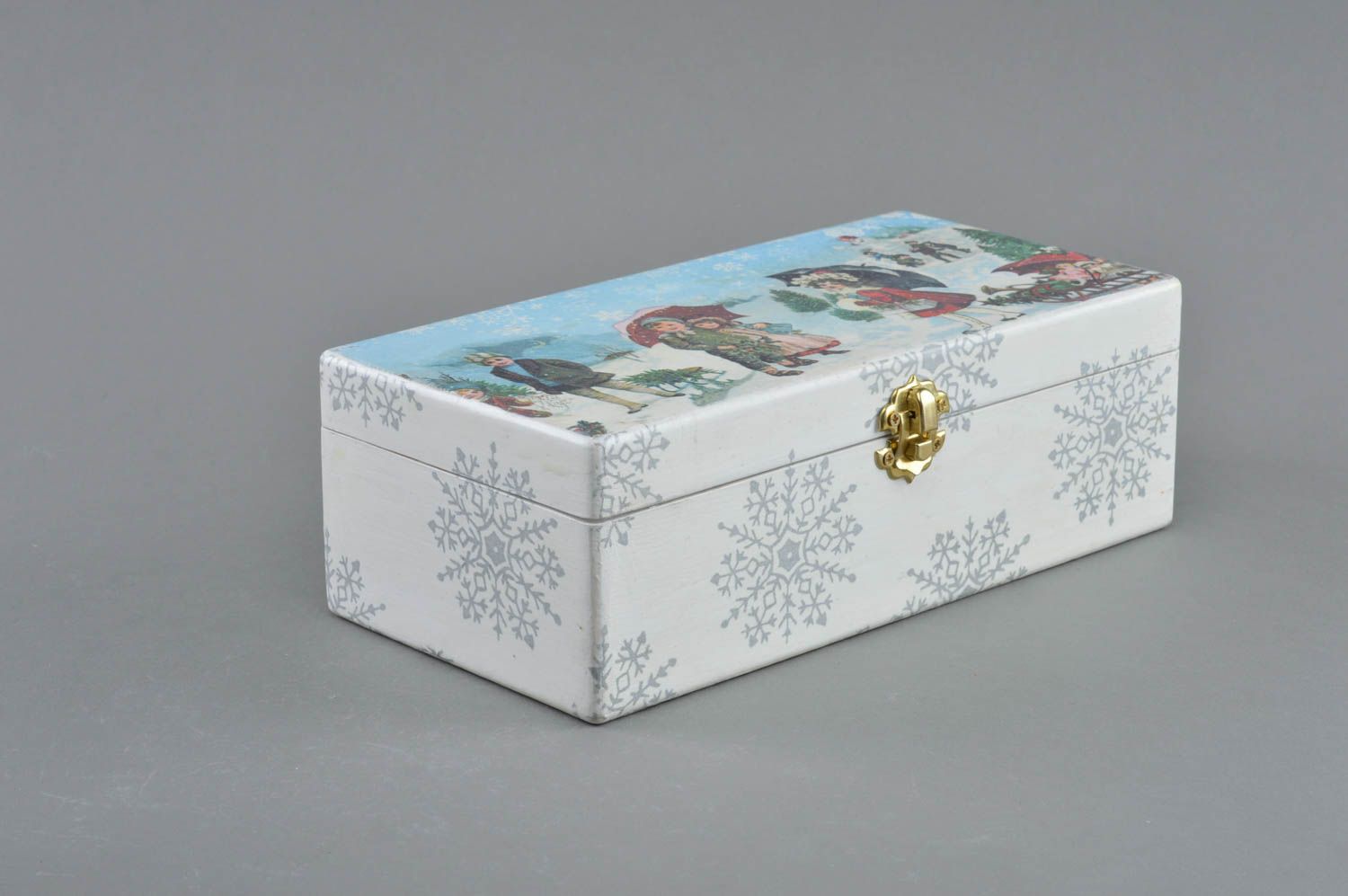 Caja decorativa hecha a mano original cofre de madera regalo original estiloso foto 1