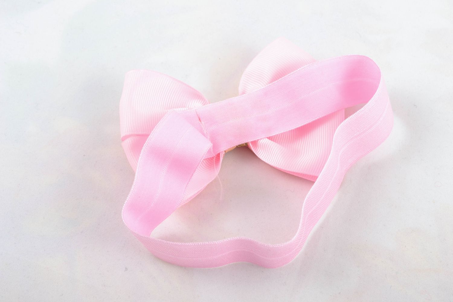 Designer headband with pink bow and rep ribbons photo 4