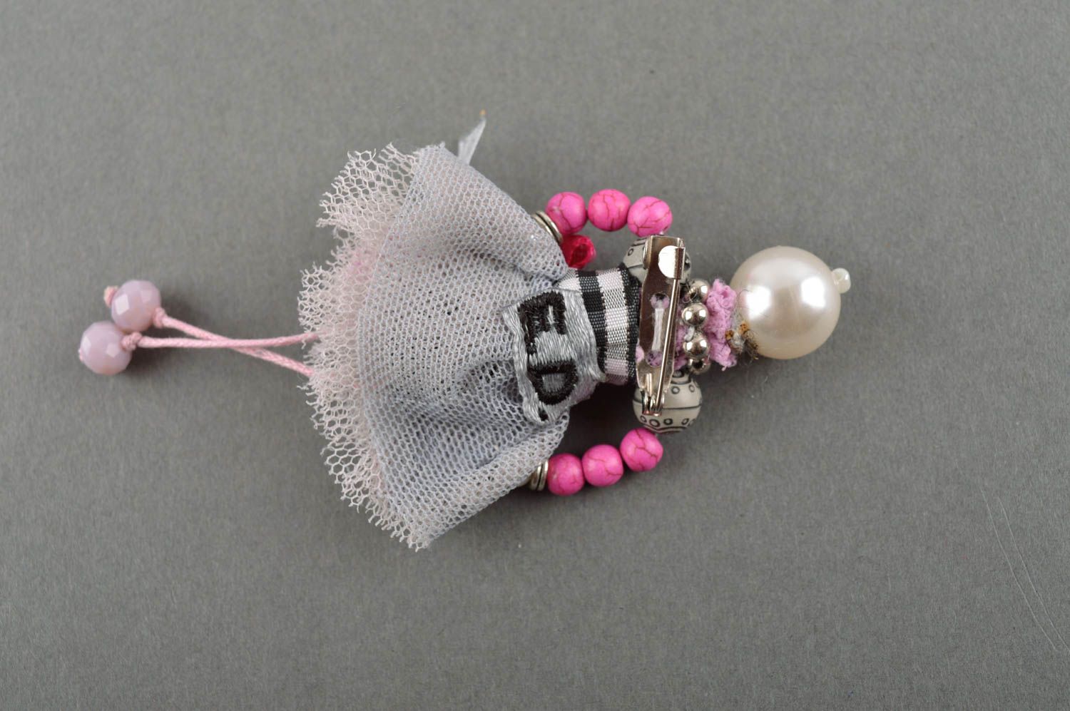 Handmade textile brooch stylish fashionable accessories designer jewelry photo 3