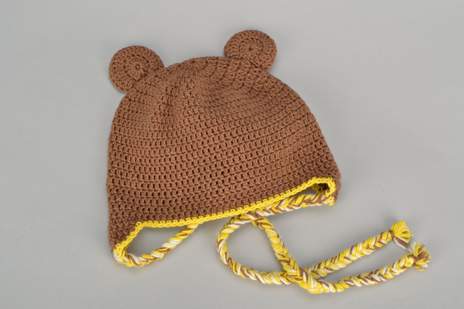 Crochet baby hat Bear photo 3