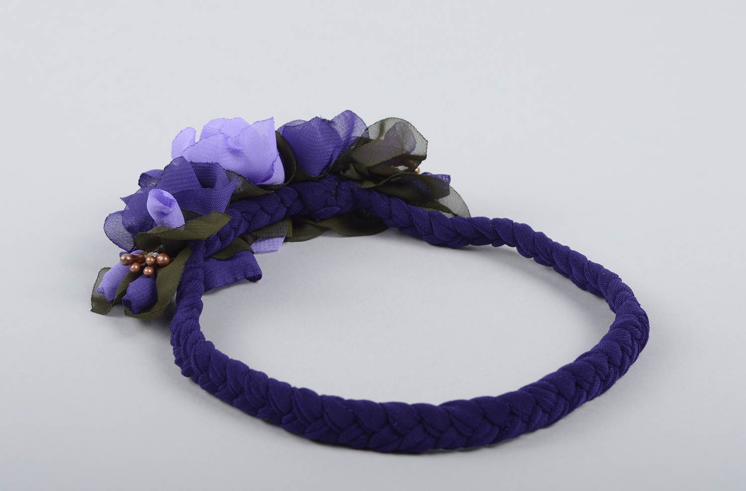 Handgemacht Haarschmuck Blumen Haarband Blumen Accessoire für Haare dunkelblau foto 3