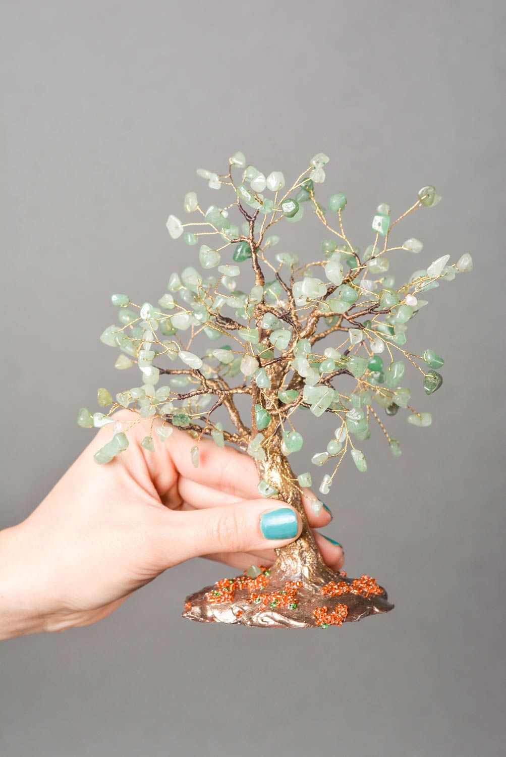 Handgefertigt Künstlicher Baum Tischdeko Idee Kunststoff Pflanze originell foto 2