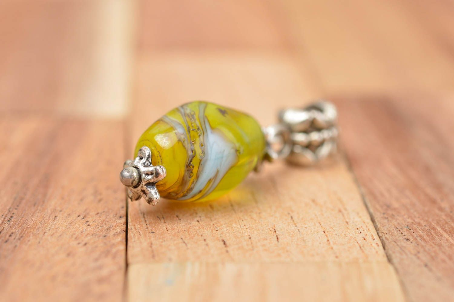 Handmade stylish glass pendant elegant unusual pendant beautiful accessory photo 2