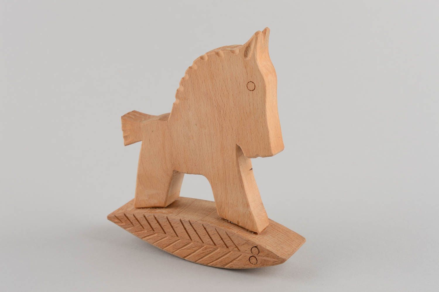 Wooden rocking horse toy for children handmade nursery decor ideas photo 2