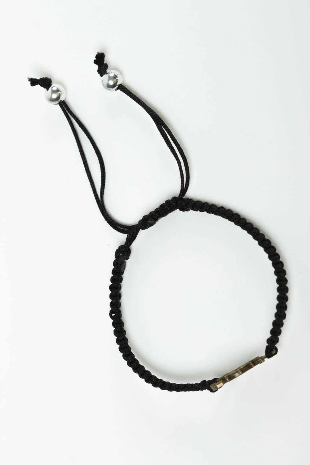 Bracelet textile Bijou fait main noir style marin Accessoire femme original photo 2