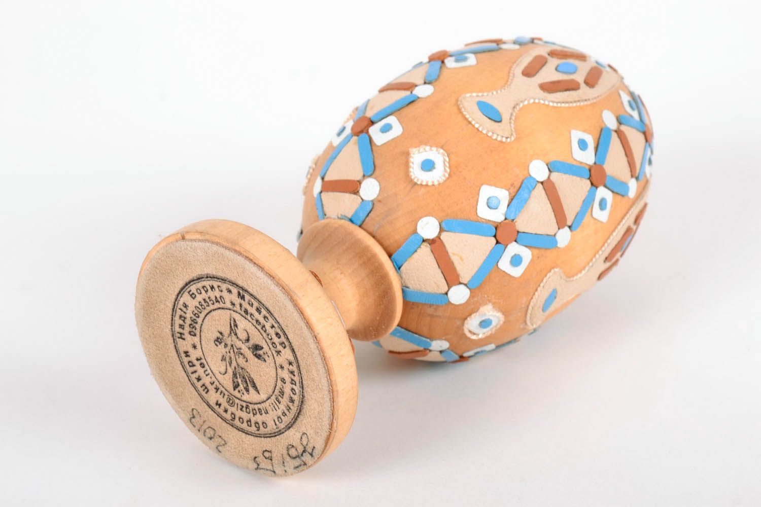 Decorative wooden Easter egg photo 4