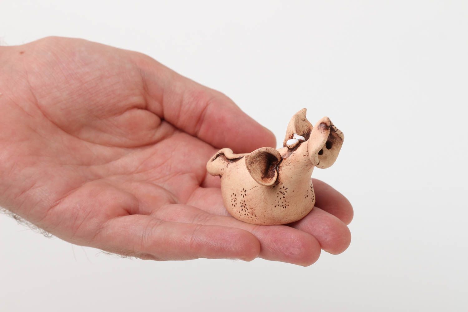 Свистулька из глины хэнд мэйд керамическая свистулька глиняная игрушка Свинка фото 5