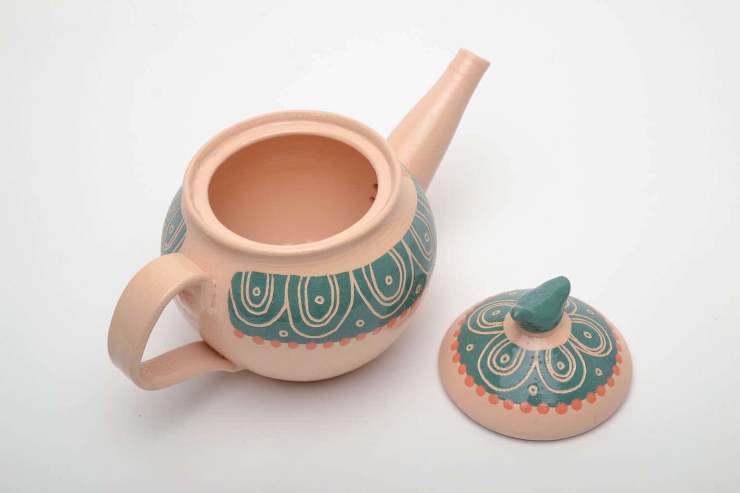 Keramik Teekanne mit Ornament foto 3