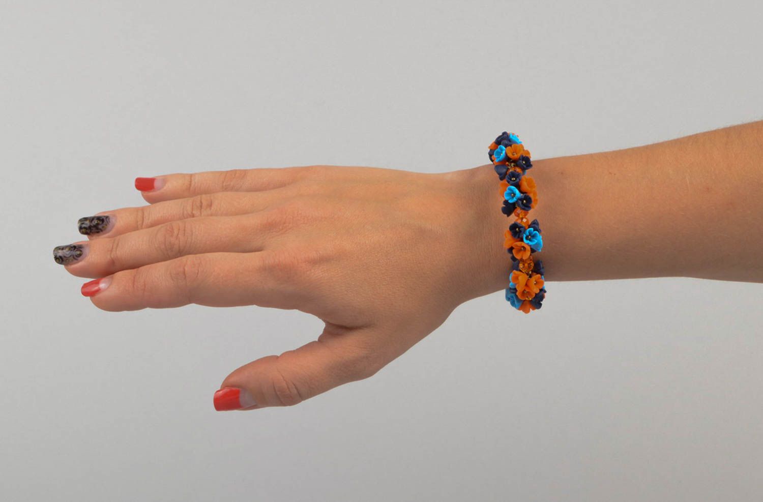Designer flower chain bracelet handmade bracelet plastic fashion wrist bracelet photo 5