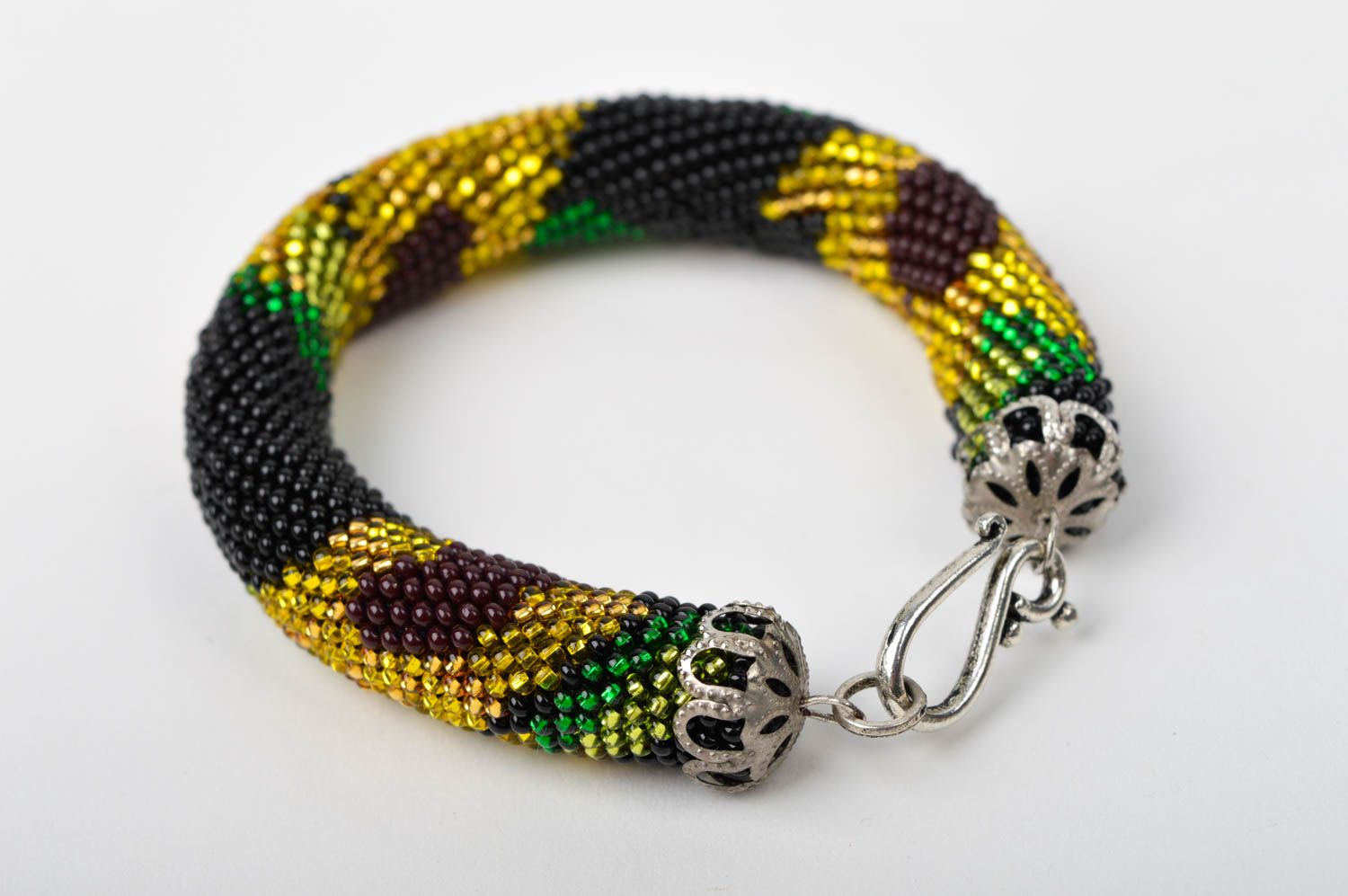 Handmade beaded cord bracelet unusual stylish jewelry designer wrist bracelet photo 3