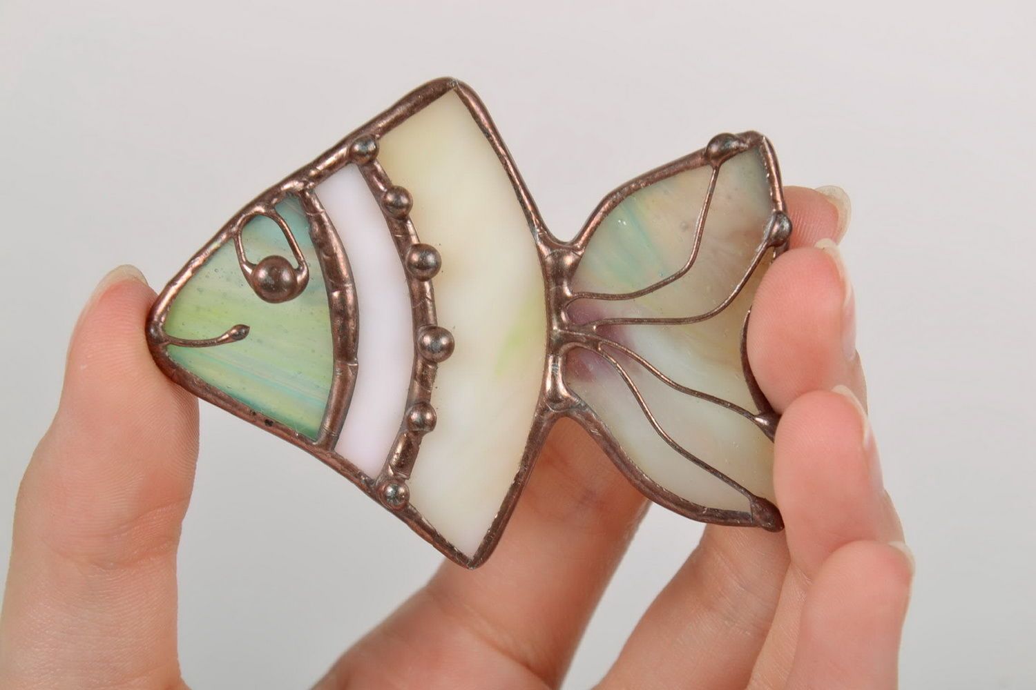 Stained glass brooch Fish photo 5