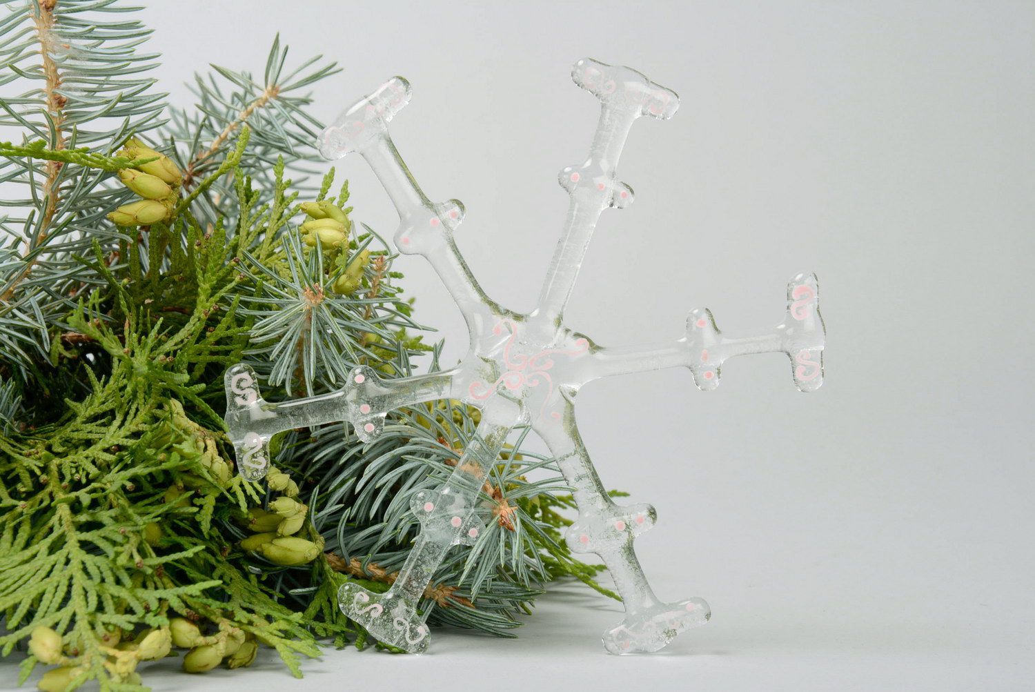 Décoration de Noël flocon de neige en verre photo 1