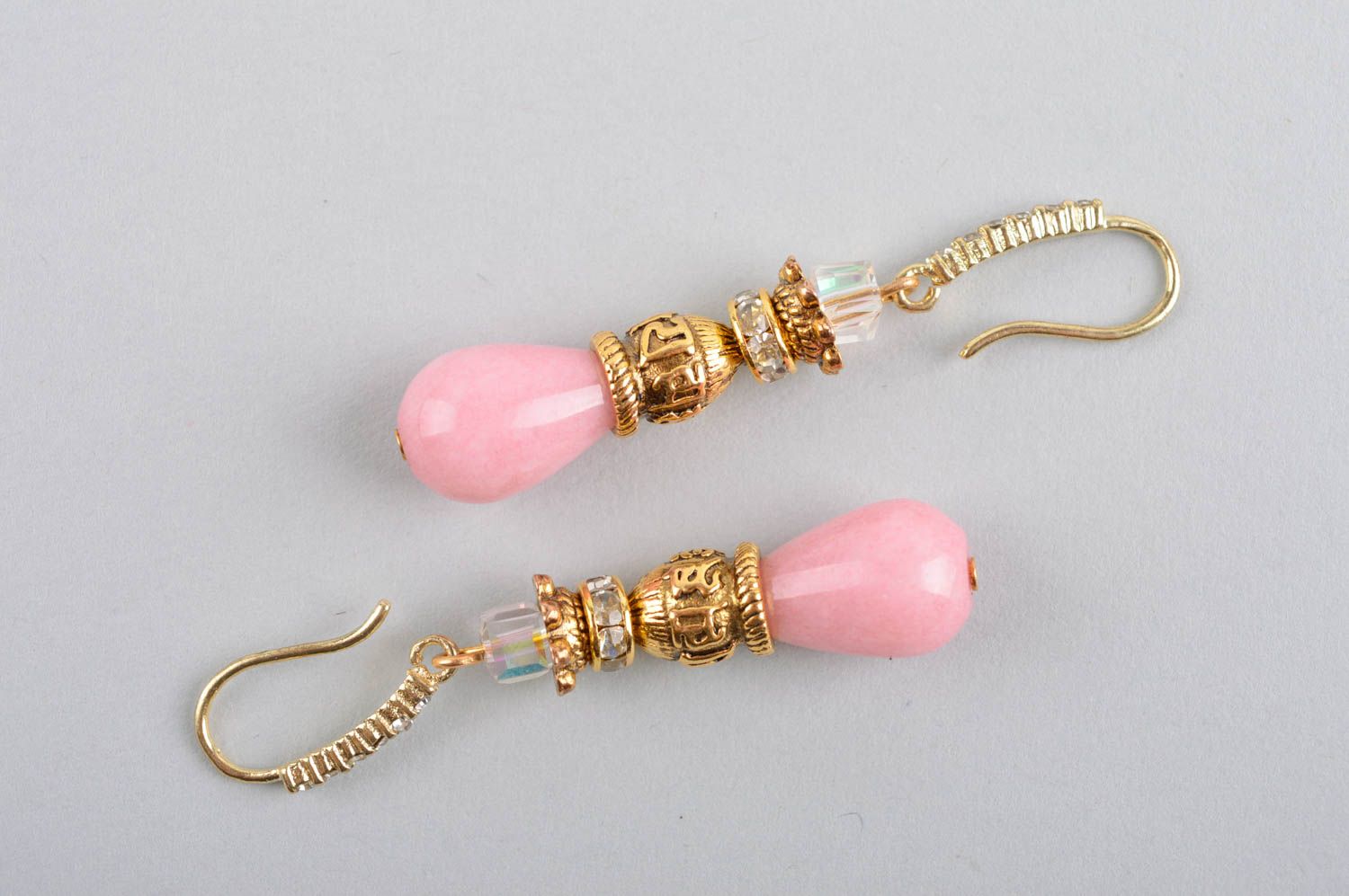 Designer Schmuck Handmade Ohrringe ausgefallener Ohrschmuck Damen Ohrringe rosa foto 5