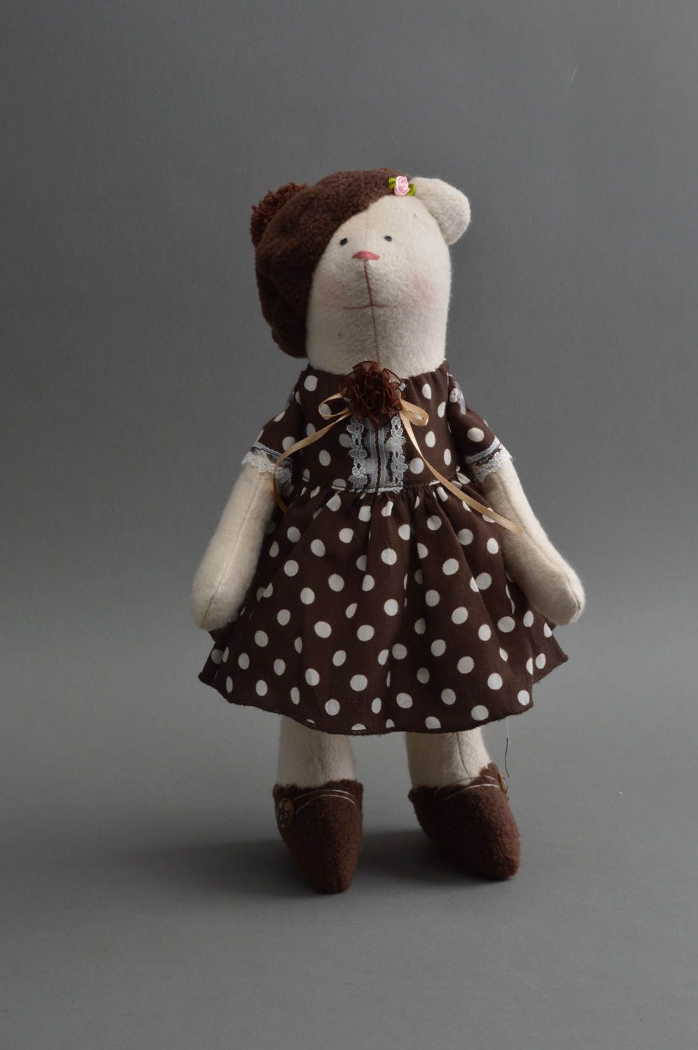 Peluche ours Jouet pour enfant fait main Cadeau original en matériaux naturels photo 1