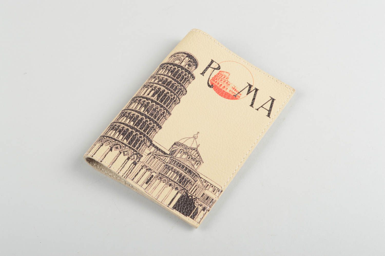 Обложка для документов хенд мейд обложка на паспорт Рим оригинальный подарок фото 4