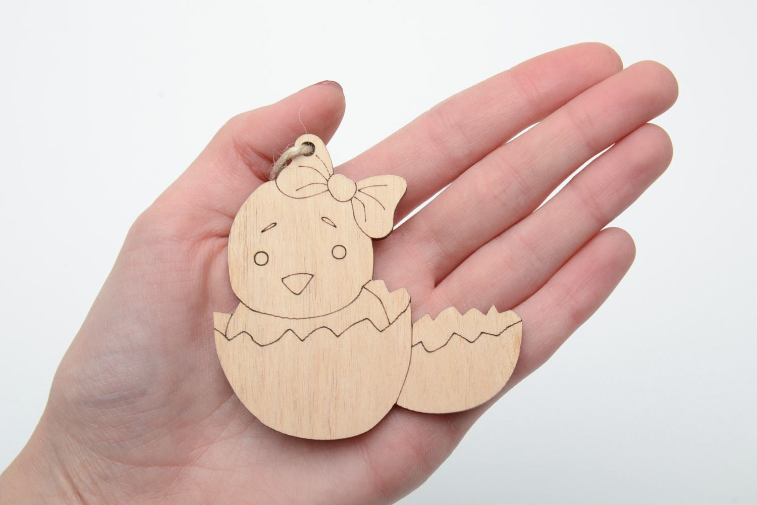 Craft blank pendant for painting in the shape of chicken in egg photo 5