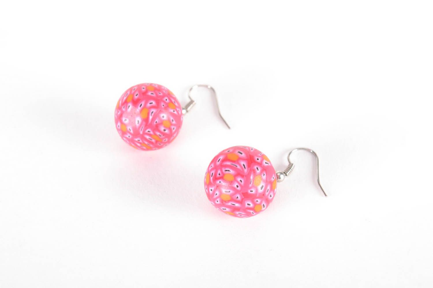 Round Pink Earrings photo 1