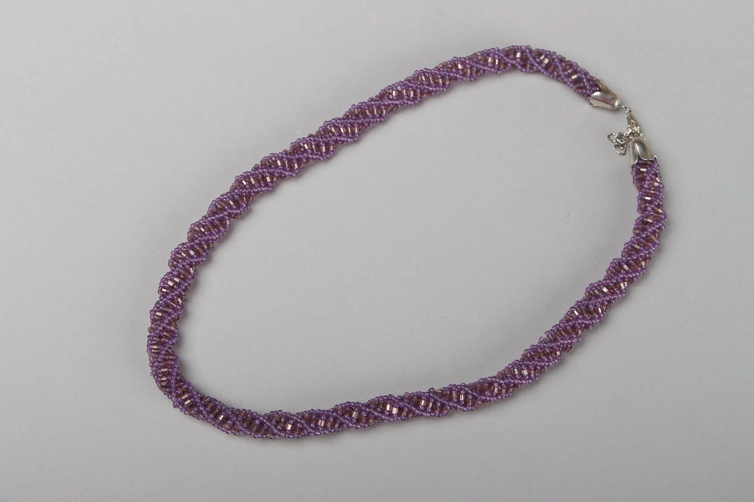 Violet beaded cord necklace photo 1