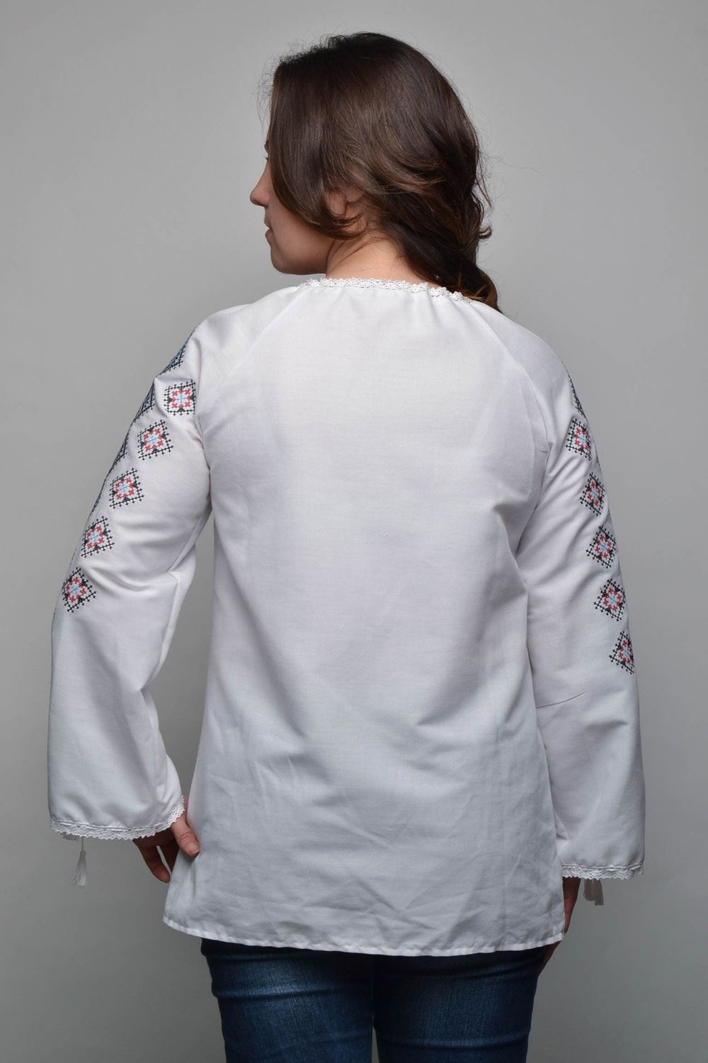 Women's cross stitched shirt photo 4