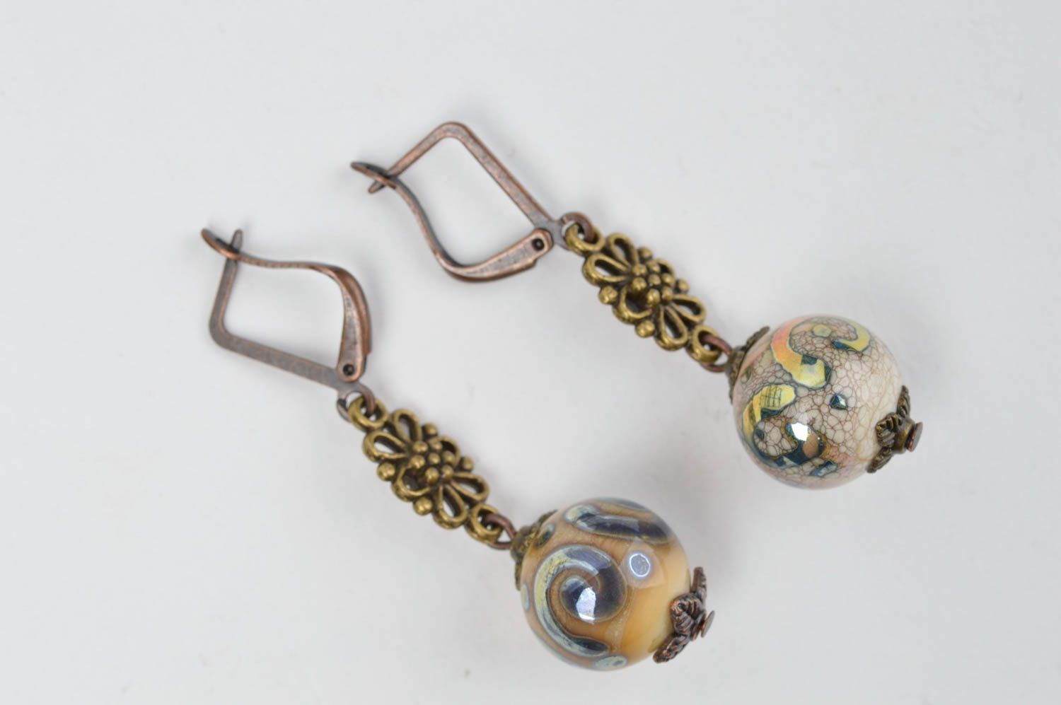Modeschmuck Ohrringe handmade Kugel Ohrringe Schmuck aus Glas für Modedamen foto 2