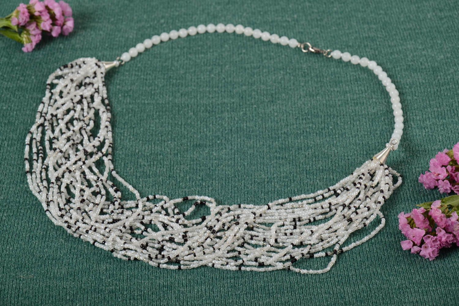Collar de abalorios hecho a mano collares modernos bisutería artesanal foto 1