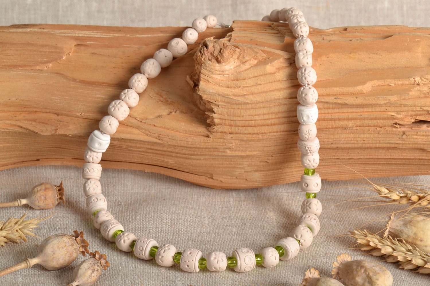 Homemade clay bead necklace photo 1