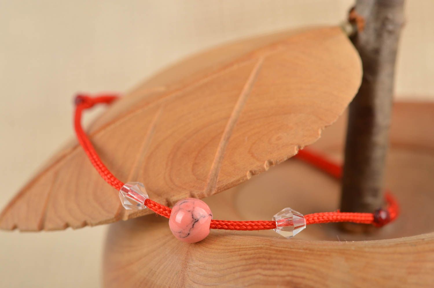 Handmade accessories designer bracelet fashion red bracelet with bead   photo 1