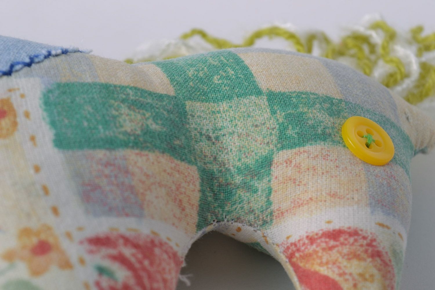 Petite peluche décorative en tissu multicolore faite main cheval pour enfant  photo 2