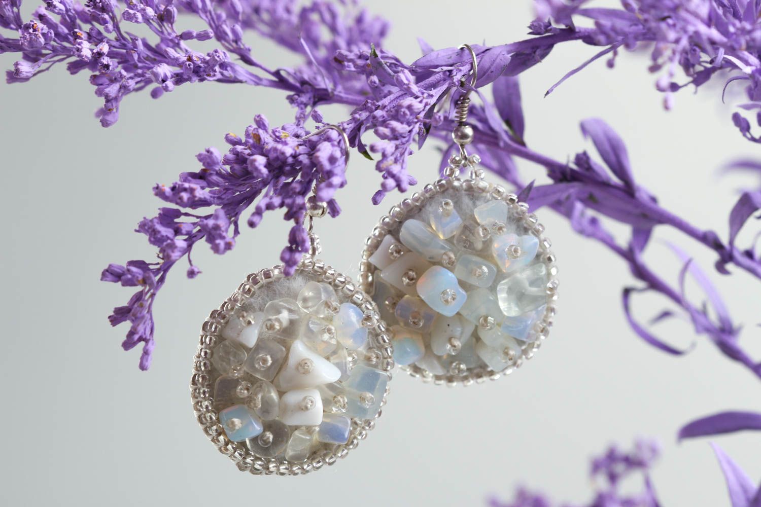 Unusual handmade beaded earrings gemstone earrings cool jewelry designs photo 1
