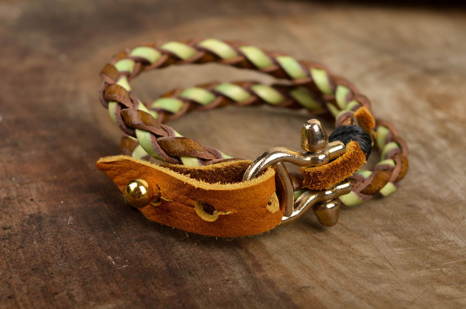Handmade bracelet designer accessory for girls gift ideas leather jewelry photo 1
