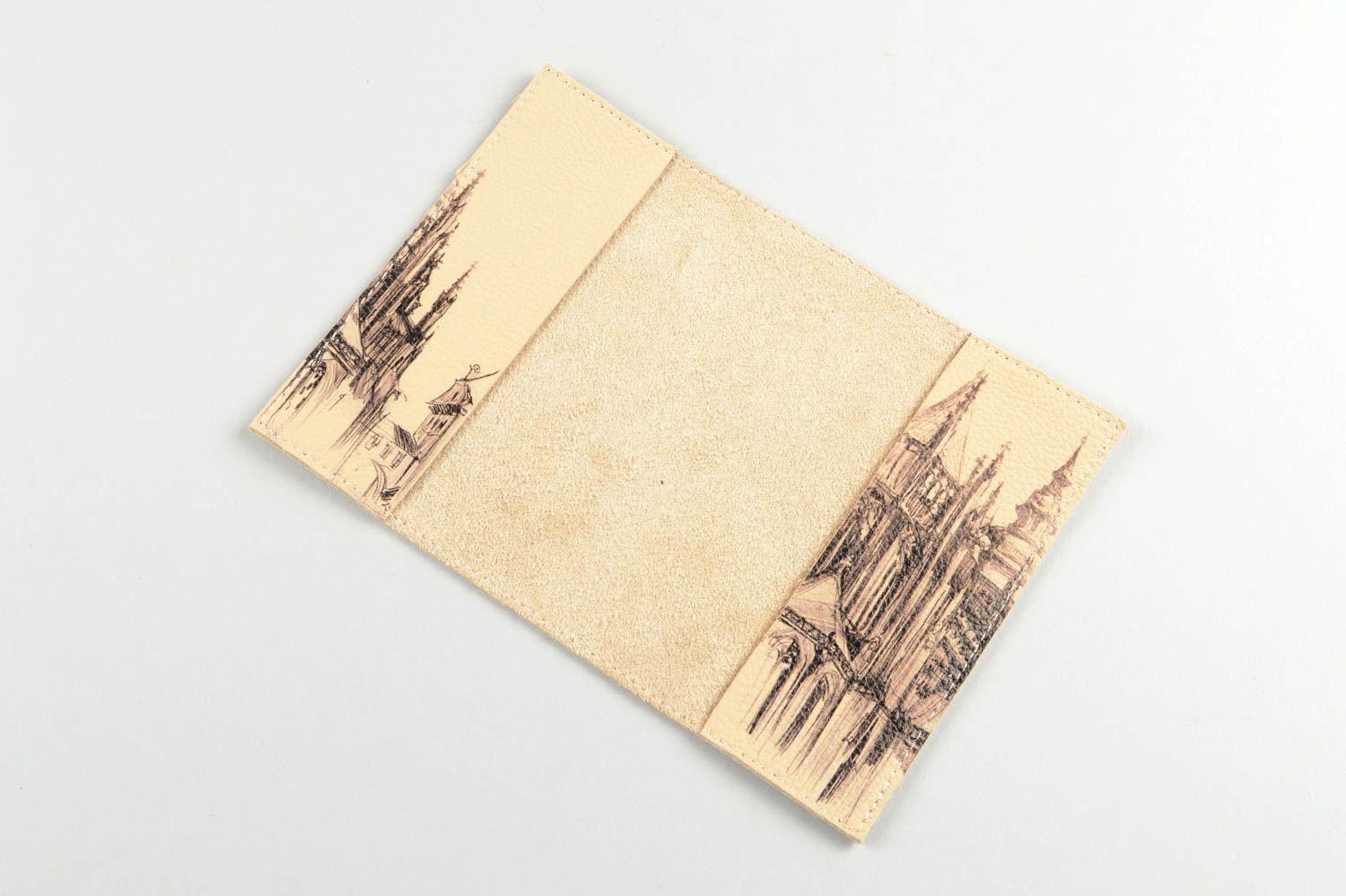 Handmade Ausweis Schutzhülle Reisepass Umschlag Leder Accessoire ausgefallen foto 3